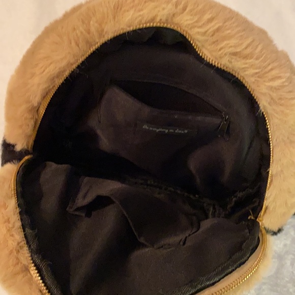 Do Everything in Love | Two-Tone Plush Faux Fur Backpack Purse Bag - Picture 8 of 11